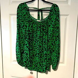 AVA & VIV green and black blouse